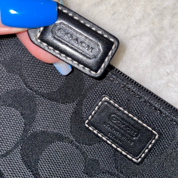 Coach Monogram Pattern Wristlet in Black - Picture 3 of 4